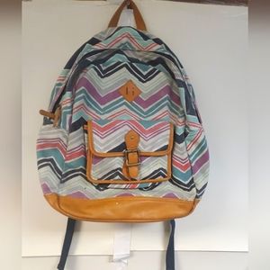 Pottery Barn Teen L/XL Backpack Northfield Collection Chevron Multicolor